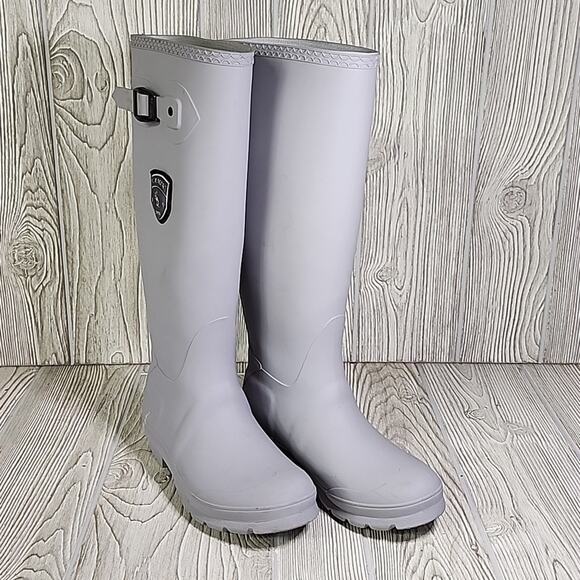 Kamik Jennifer Light Grey Charcoal Tall Rain Boots Womens Size 6 - Picture 9 of 16